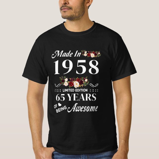 Camiseta Realizado En 1958 Edición Limitada 65 Años De Pres (Anverso)