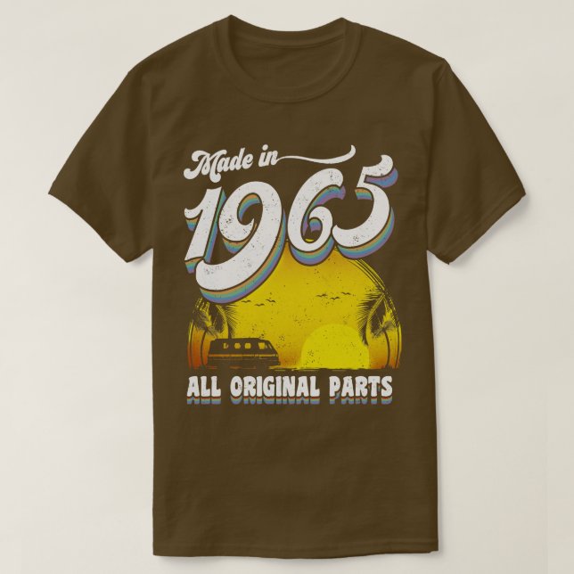 Camiseta Realizado en 1965 Todas las piezas originales rega (Diseño del anverso)