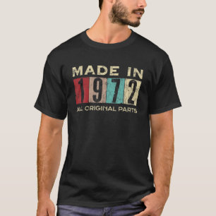 Camiseta Realizado En 1972 50 Años 50 Bday Retro All Orig