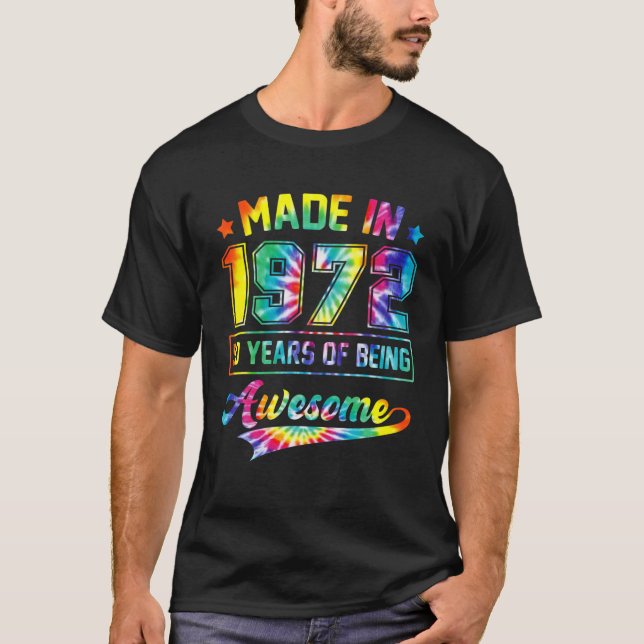 Camiseta Realizado En 1972 50 Años De Ser Alegre Tye 50T (Anverso)