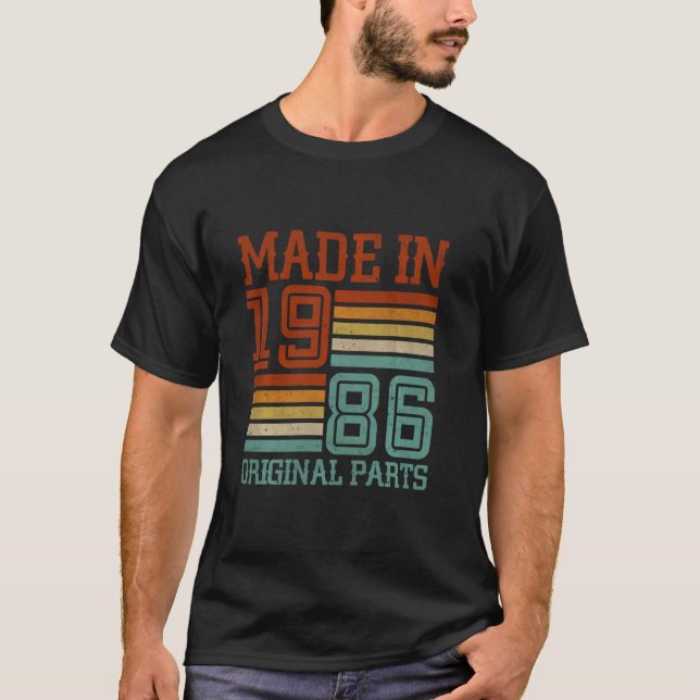 Camiseta Realizado En 1986 Partes Originales 36 Años (Anverso)