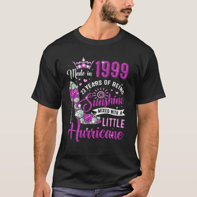 Camiseta Realizado En 1999 Regalos De 23 Años De Edad Mujer (Anverso)