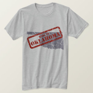 Camiseta Realizado en Oklahoma Grunge Mens Camisas Gris