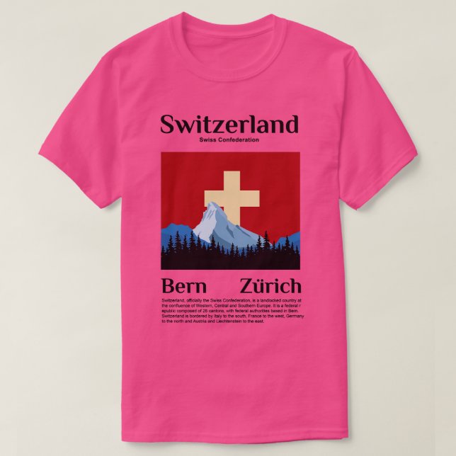 Camiseta realizar un viaje a Suiza (Diseño del anverso)
