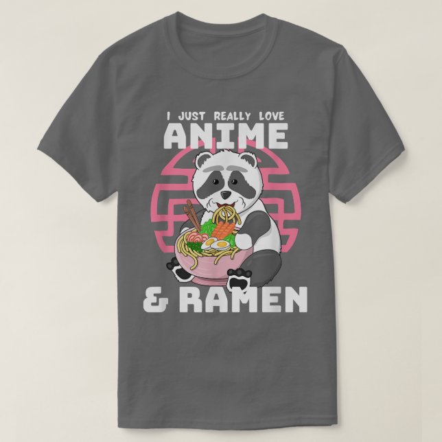 Camiseta Realmente amo a Anime Ramen Panda (Diseño del anverso)
