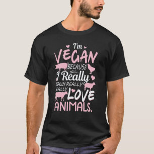 Camiseta Realmente amo a los animales Ropa vegana de The Dh