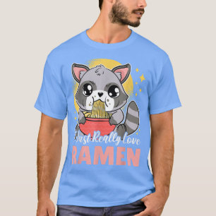 Camiseta Realmente amo el Ramen con un mapache