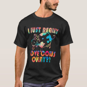 Camiseta Realmente amo la granja de vacas Pintura del granj