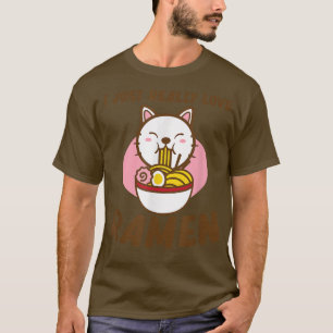 Camiseta Realmente amor Ramen Anime Kawaii Ramen Noodles Lo