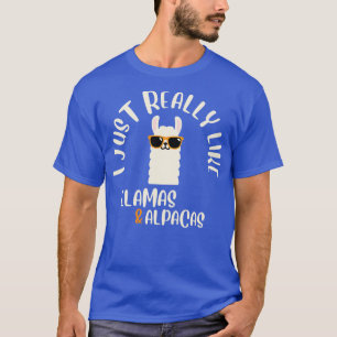 Camiseta Realmente Me Gusta Las Llamas Y Las Alpacas