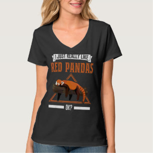 Camiseta Realmente Me Gustan Los Pandas Rojos Ok Panda Rojo
