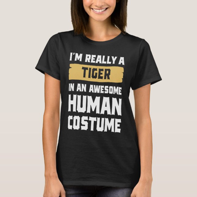 Camiseta Realmente soy un tigre en un asombroso hal de vest (Anverso)