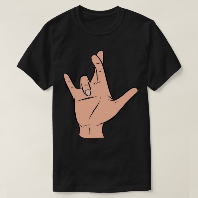 Camiseta Realmente te amo en ASL I (Diseño del anverso)