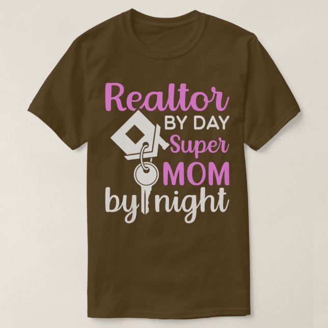 Camiseta Realtor De Mujeres Por Día Super Mamá Por Noche Re (Diseño del anverso)