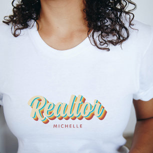 Camiseta Realtor Nombre de la vendimia del agente inmobilia