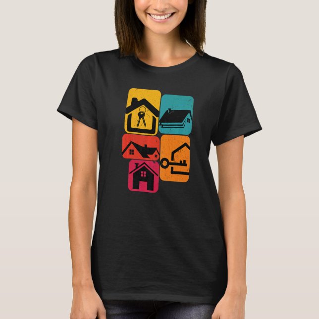 Camiseta Realtor Real Estate House Retro (Anverso)