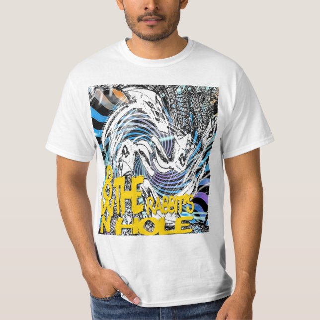 Camiseta ¡Reaparición/! /Música: Abajo de la madriguera de (Anverso)