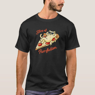 Camiseta Rebanada de Perfección Gato Pizza