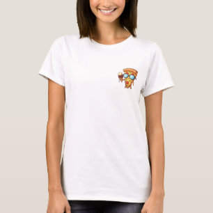 Camiseta Rebanada de pizza de dibujos animados genial con g