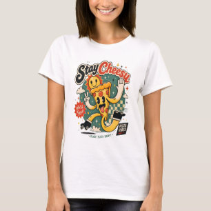 Camiseta Rebanada de pizza de patinador con queso