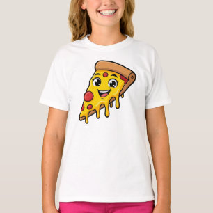 Camiseta Rebanada de pizza divertida y feliz con queso elás