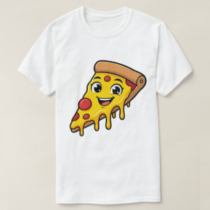 Camiseta Rebanada de pizza divertida y feliz con queso elás