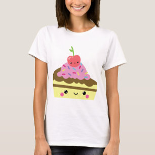 Camiseta Rebanada linda de torta del helado de Kawaii