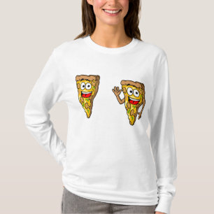 Camiseta Rebanadas de pizza de champiñones felices