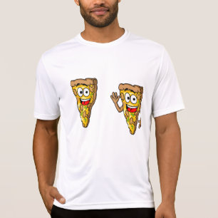 Camiseta Rebanadas de Pizza de Champiñones Felices