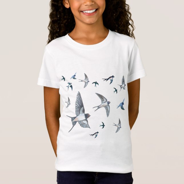 Camiseta Rebaño de aves tragaperras que vuelan (Anverso)