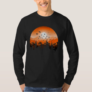Camiseta Rebaño de pájaros de luna llena árbol exterior vid