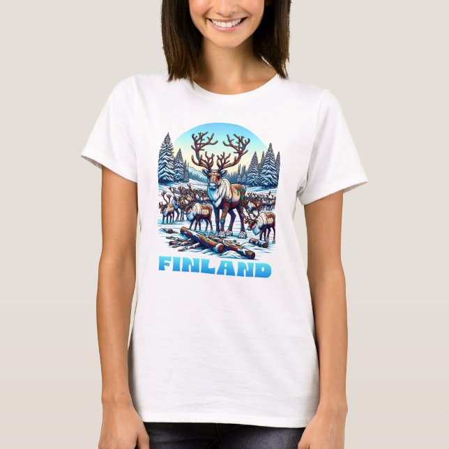 Camiseta Rebaño de renos de Finlandia (Anverso)
