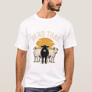 Camiseta Rebaño Esa Vaca Divertida Diseño de Grabado Vintag