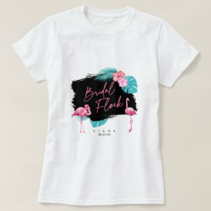Camiseta Rebaño Nupcial de Solteras Flamingo ID930