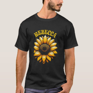 Camiseta Rebecca Beautiful Sunflower Design for Chicas Name