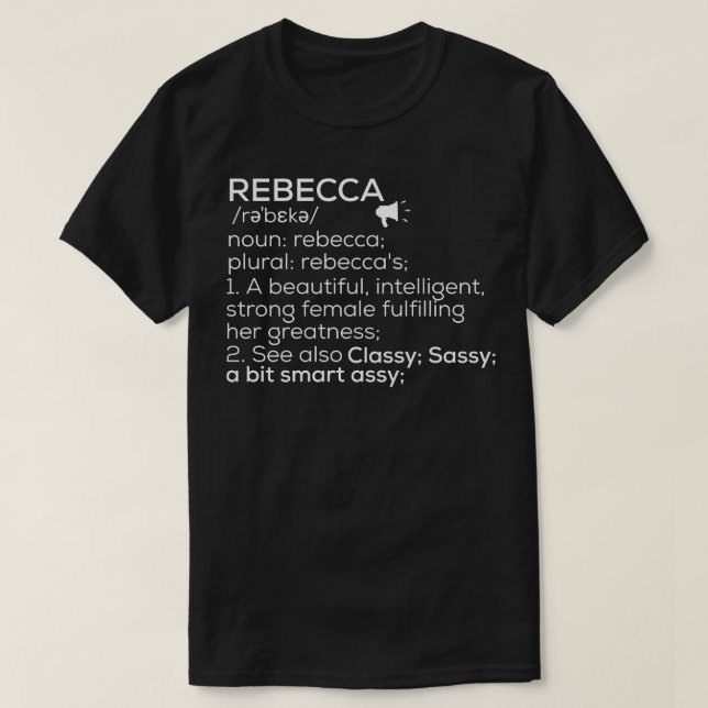 Camiseta Rebecca Nombre Definición Rebecca Nombre femenino  (Diseño del anverso)