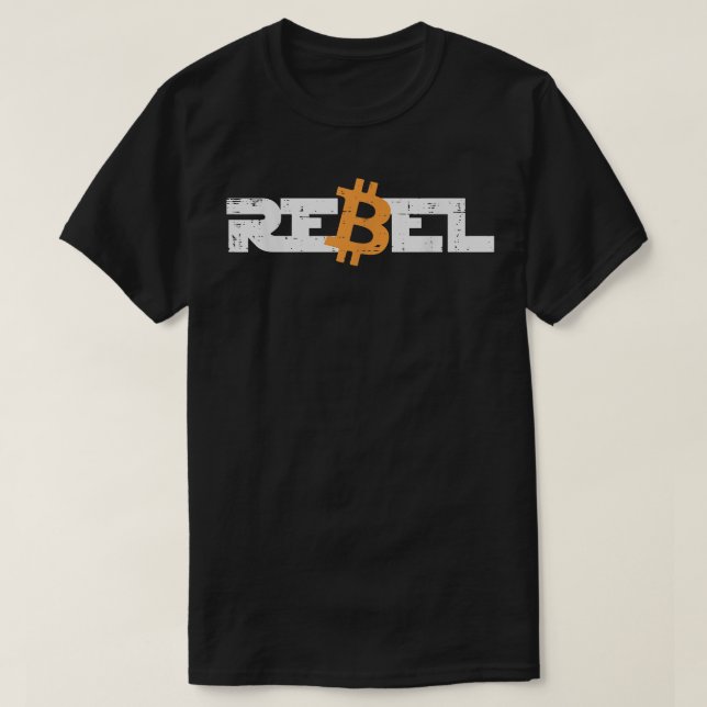 Camiseta Rebel Bitcoin Crypto Cryptocurrency Trader Miner M (Diseño del anverso)