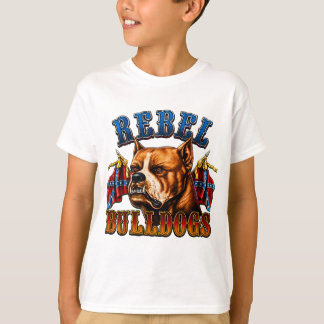 Camiseta Rebel Bulldogs Diseño Gráfico Vintage Perro Fiero