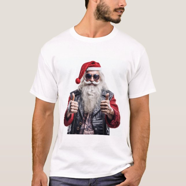 Camiseta Rebel Claus – Biker Santa Christmas Vibes (Anverso)