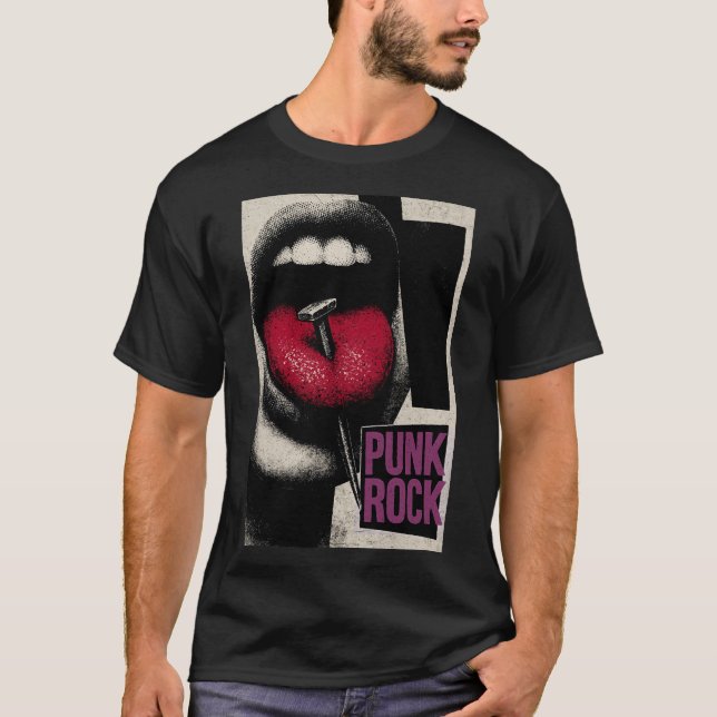 Camiseta Rebel Tongue: Vintage Punk Statement (Anverso)