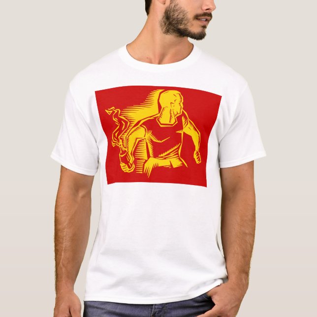 Camiseta Rebelde, cóctel molotov, disturbios, estilo comuni (Anverso)