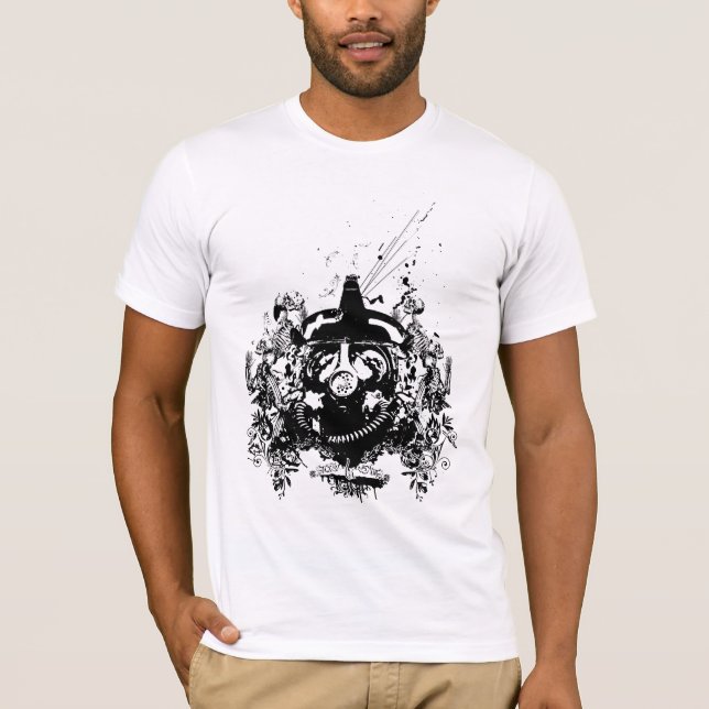 Camiseta rebelde del cráneo de Gasmask (Anverso)