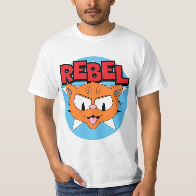 Camiseta REBELDE Personalizado Cat Señor Gato™en estrella b (Anverso)