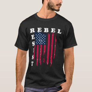 Camiseta Rebelde resiste la bandera estadounidense