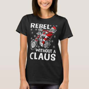 Camiseta Rebelde sin Claus Humor de Navidad Bicicleta Santa