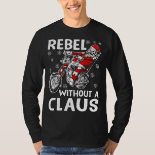Camiseta Rebelde sin Claus Humor de Navidad Bicicleta Santa