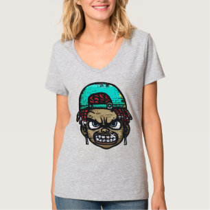 Camiseta Rebelde Urbano: Cara al Estilo Graffiti