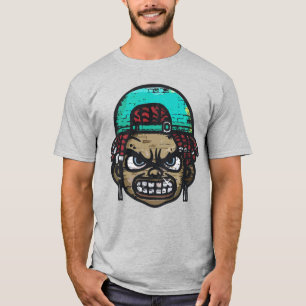 Camiseta Rebelde Urbano: Cara al Estilo Graffiti