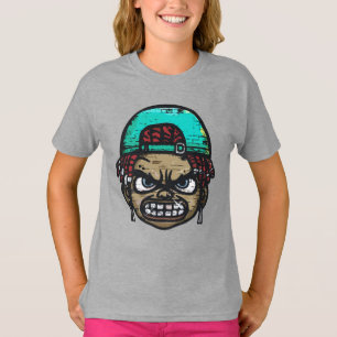 Camiseta Rebelde Urbano: Cara estilo graffiti