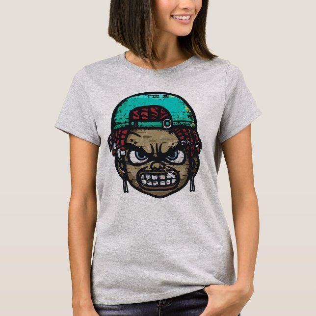 Camiseta Rebelde Urbano: Cara estilo graffiti (Anverso)